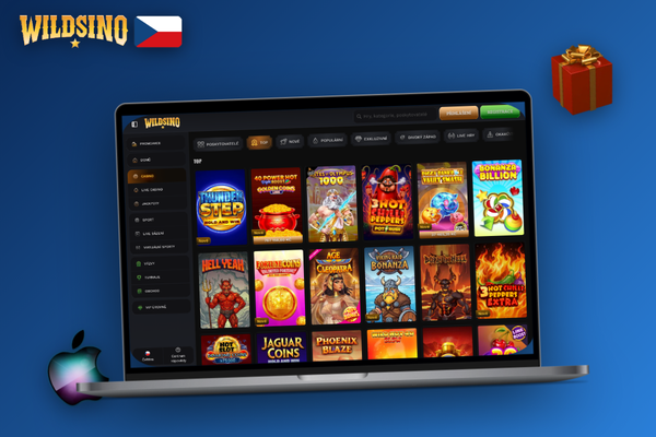 Pokladna Wildsino s polem pro voucher WILSTART200 při prvním vkladu