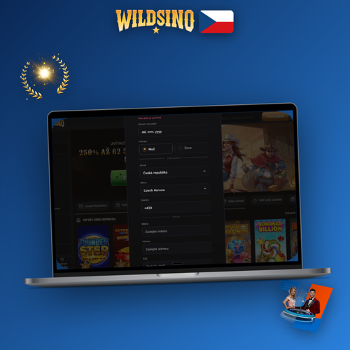 Wildsino registrace na notebooku a mobilu — vytvořte si účet za pár minut