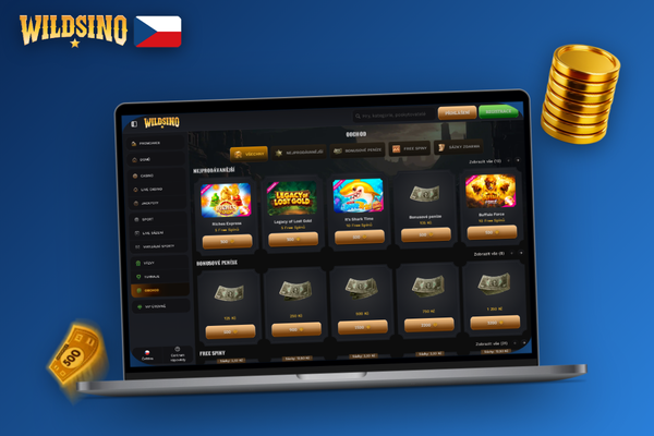 Registrační formulář Wildsino s vyplněným bonus kódem WILSTART200 v určeném poli