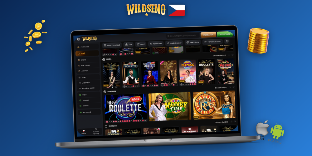 Registrační formulář Wildsino přihlášení na mobilu i notebooku pro české hráče