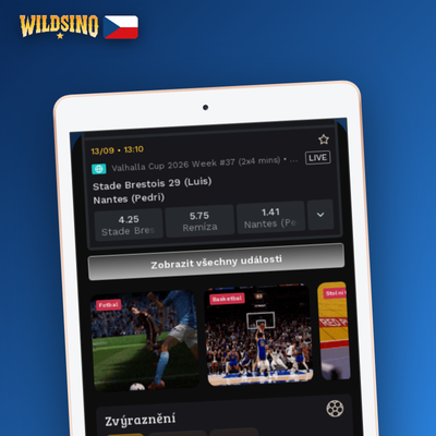 Sázkový kancelář Wildsino s live kurzy fotbalu, hokeje a e-sportů přímo v mobilní aplikaci